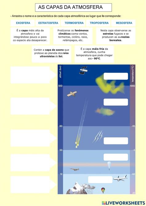 As Capas Da Atmosfera Interactive Worksheet Actividades De Geografía Capa De Ozono