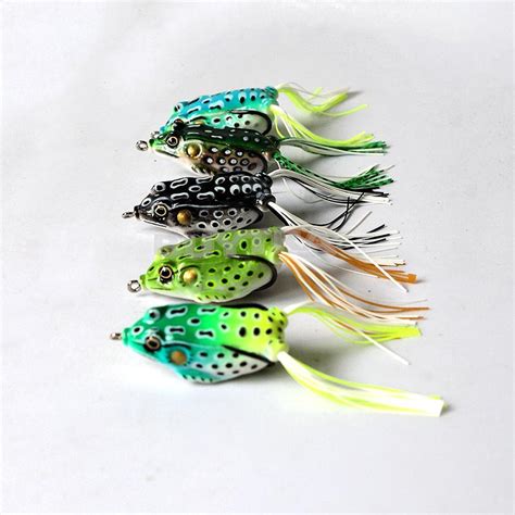 5Pcs Toad Soft Plastic Hollow Fishing Lure Crankbait Hooks Bass Bait