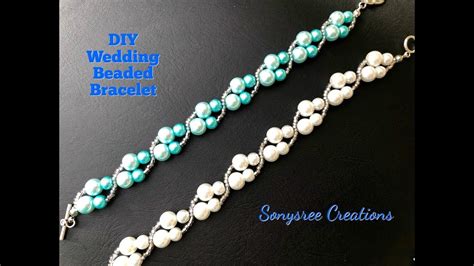 Simple Wedding Beaded Bracelet Diy Beaded Bracelet Youtube