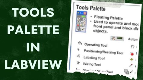 Tools Palette In Labview Labview Basics Youtube