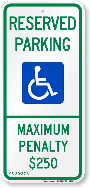 Ada Handicap Parking Sign Reserved Parking Sign Sku K 1455