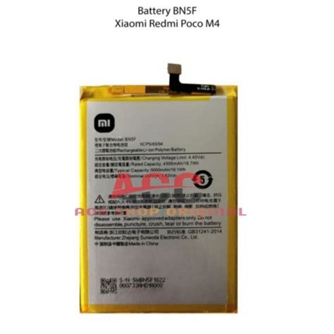 Jual Baterai Batre Hp Xiaomi Redmi Poco M4 Original Battery Kode BN5F