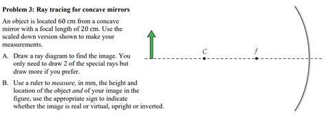 Solved Problem 3: Ray tracing for concave mirrors An object | Chegg.com