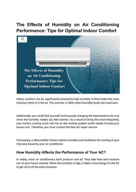 Ppt The Effects Of Humidity On Air Conditioning Performance Tips For