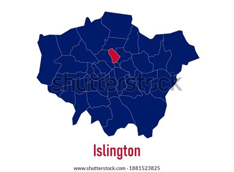 London Borough Islington Map Map Colored Stock Vector (Royalty Free ...