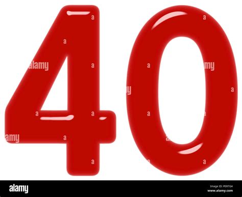 Numeral 40, forty, isolated on white background, 3d render Stock Photo ... 