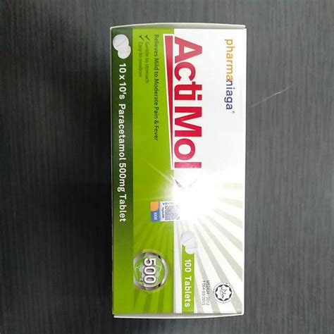 Pharmaniaga Actimol 500mg 1 Tablet Shopee Malaysia