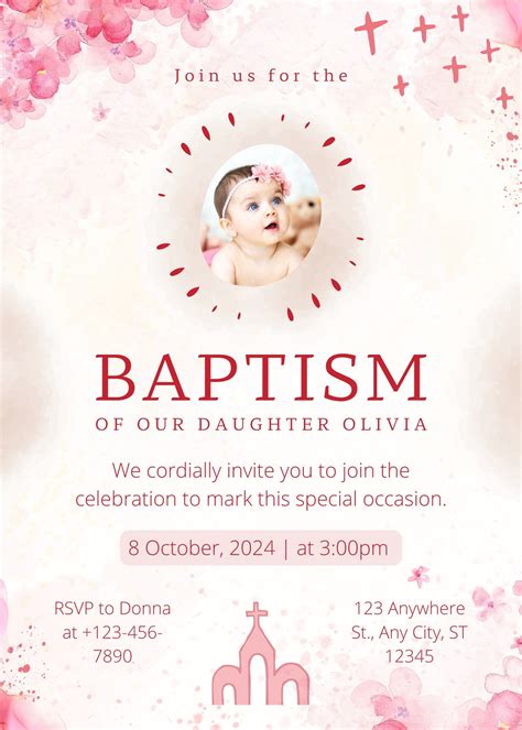 Free Printable Customizable Baptism Invitation Templates 41 Off