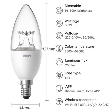 Xiaomi Mijia Philips Smart LED Lamp E14 Wifi Remote Control by MI HOME ...
