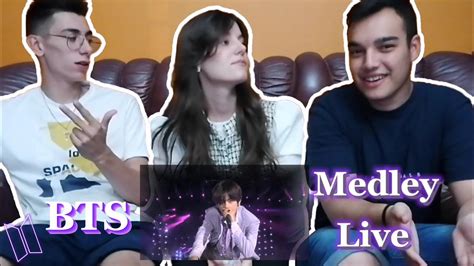 Reaction To Bts Medley Live Performance Dope Baepsae Fire Run