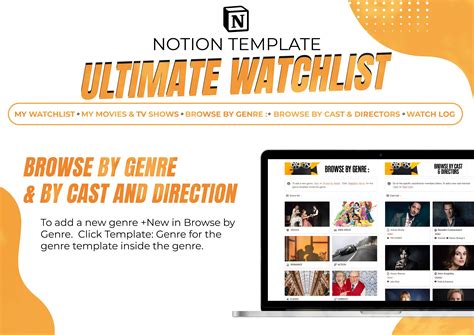Notion Template Watchlist Template For Films And Tv Shows Etsy