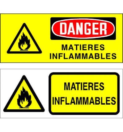 Panneau avec Pictogramme matières inflammables Prozon