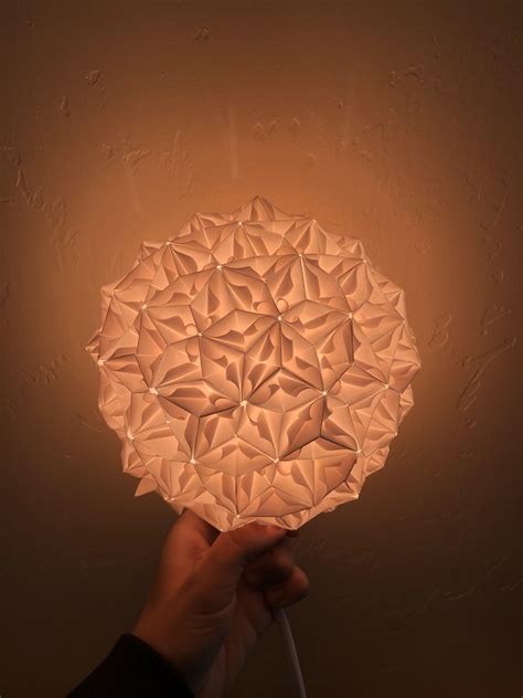 Modular Origami Lamp I Made Today Made Out Of 270 Pieces Of Paper Rpapercraft