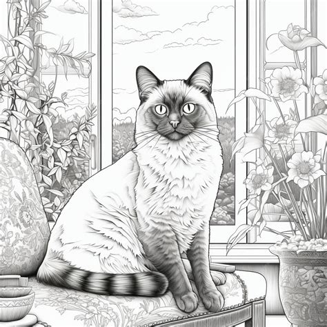 Premium Vector | Balinese kitten cat