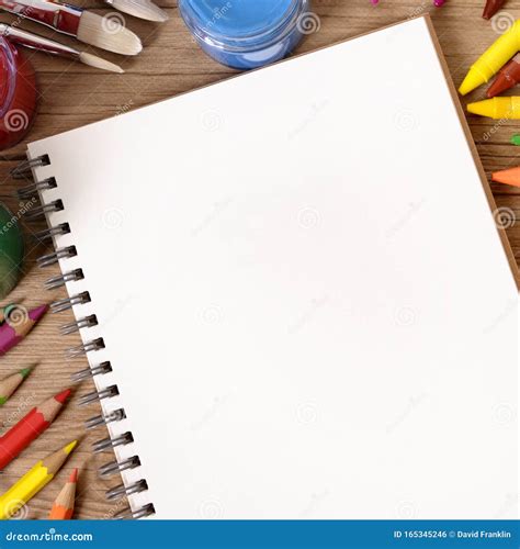 School Book Desk Blank White Page Copy Space Stock Photo Image Of