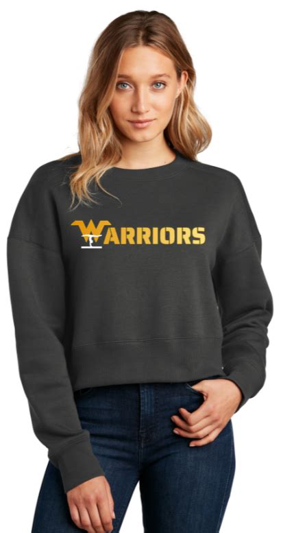 Warrior Gymnastics Gradient Womens Fleece Cropped Crew Crab