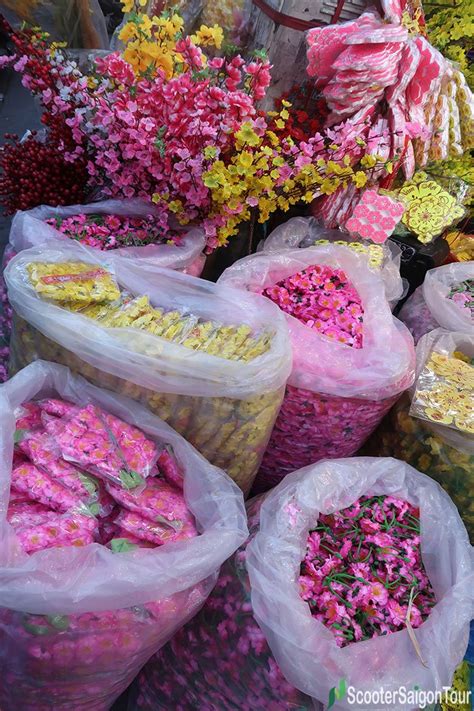 Artificial Flowers Top 10 Decorations At Vietnamese Tet Festival 1 Scooter Saigon Tours