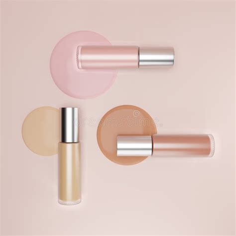 D Rendering Liquid Foundation On Nude Background Stock Illustration Illustration Of Glossy