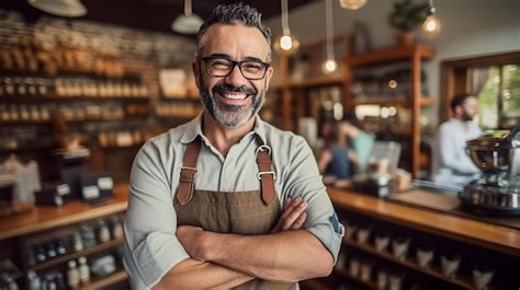 Premium Photo Successful Small Business Owner Standing With Crossed