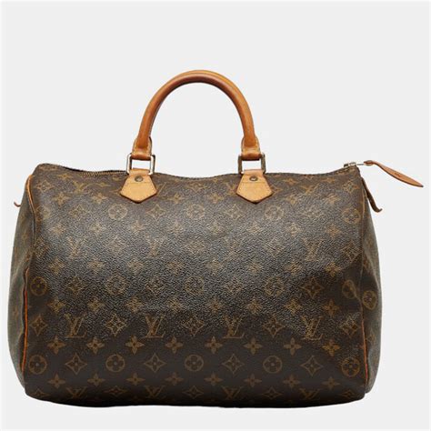 Louis Vuitton Brown Canvas Monogram Speedy 35 Handbag Shopstyle Tote Bags