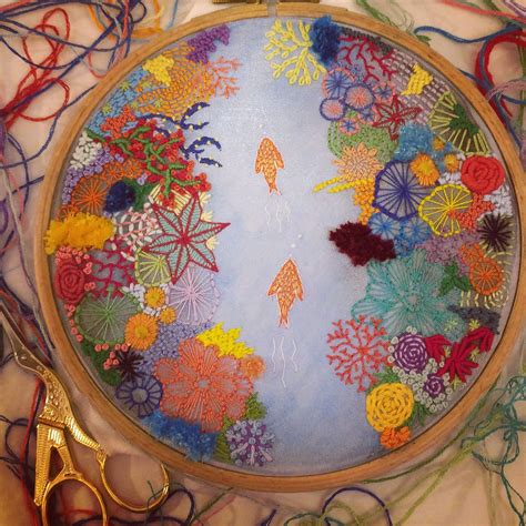 Coral Embroidery Pattern Custom Embroidery