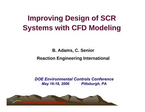 Pdf Improving Design Of Scr Systems With Cfd Modeling Engineering