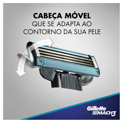 Aparelho De Barbear Gillette Mach3 Acqua Grip 2 Cargas