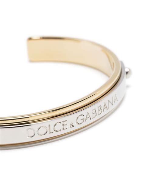 Dolce Gabbana Engraved Logo Cuff Bracelet Farfetch