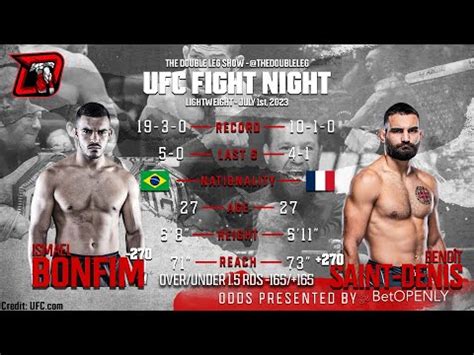 Ismael Bonfim Vs Benoit Saint Denis Ufc Vegas Fight Breakdown Youtube