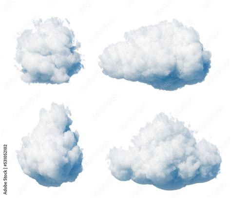 3d Render Abstract Clouds And Cumulus Clip Art Isolated On Transparent