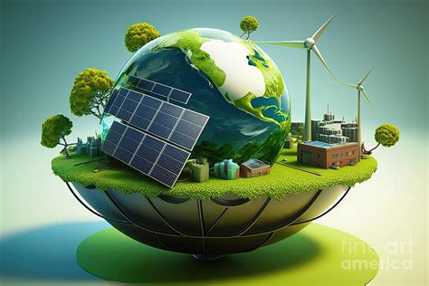 Wind And Solar Renewable Green Energy Digital Art By Benny Marty Pixels