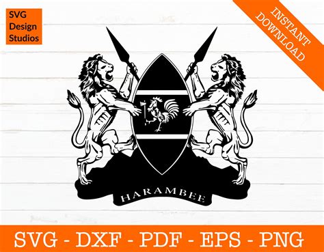 Kenya Svg Kenya Coat Of Arms Kenyan Seal Kenya Kenyan Flag Etsy Uk