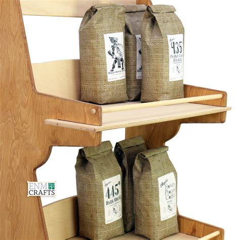 Floor Wooden Display Racks Coffee Bags Display Rack Tier Floor