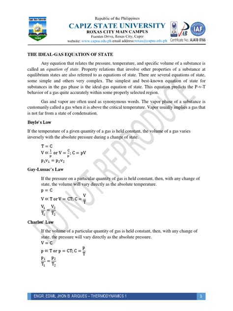 Module 3 Ideal Gases And Ideal Gas Law Pdf Gases Mole Unit