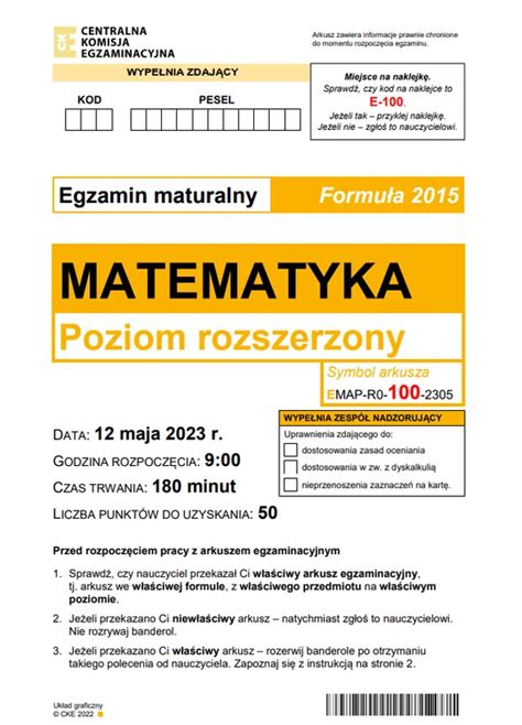 Matura 2023 Matematyka Poziom Rozszerzony Gdzie Odpowiedzi Arkusz