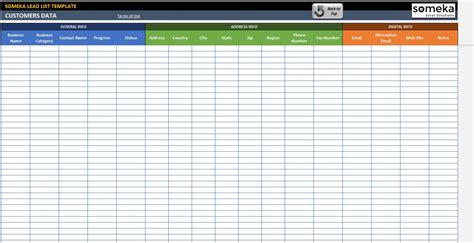 Plantilla De Excel Lista De Clientes Potenciales Para Peque As Etsy