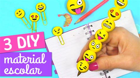 3 DIY Material Escolar De Emojis Manualidades