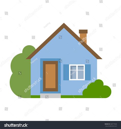 Isolated Cartoon House Simple Suburban House Stock Illustration 538777630