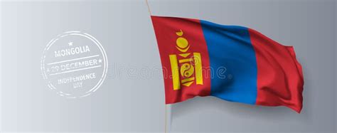 Mongolia Happy Independence Day Greeting Card Banner With Template