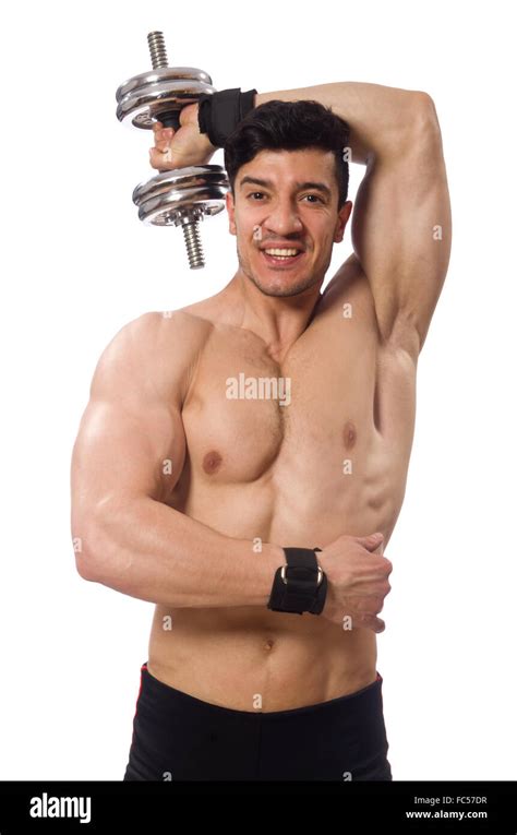 Muscular Man Isolated On The White Background Stock Photo Alamy