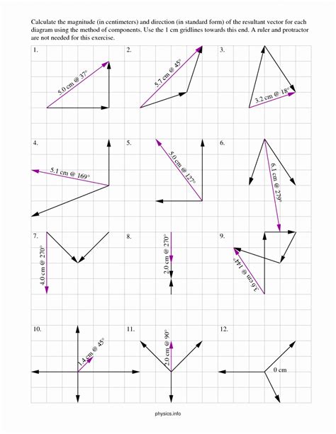 Vector Addition Worksheet Db Excel