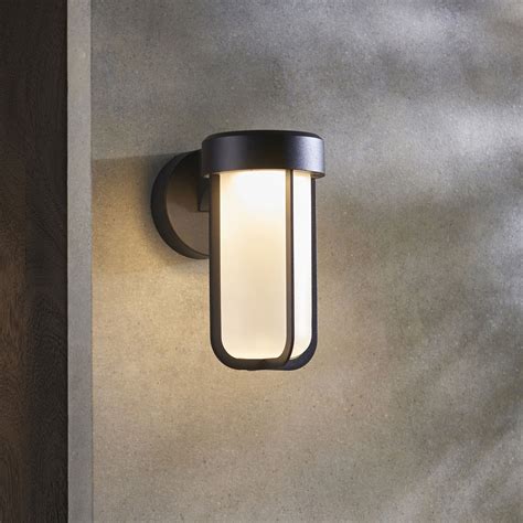 Visionary Lighting Lillington Ip44 Led Wall Light In Matt Black And Frosted Glass