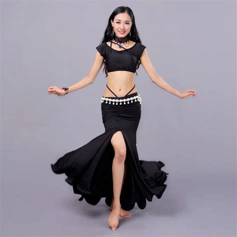 Sexy Eastern Oriental Belly Dance Costume Crop Tops Shirt Skirt For