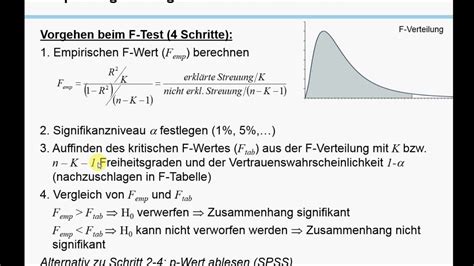 Regression F Test Und Standardfehler Youtube