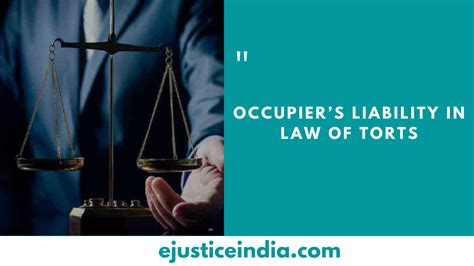 Occupiers Liability In Law Of Torts E Justice India