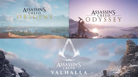 Opening Title Cutscenes Assassins Creed Valhalla Odyssey Origins Youtube