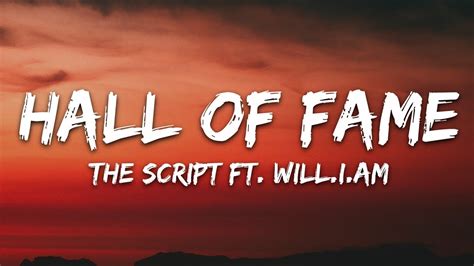 The Script Hall Of Fame Lyrics Ft Will I Am YouTube