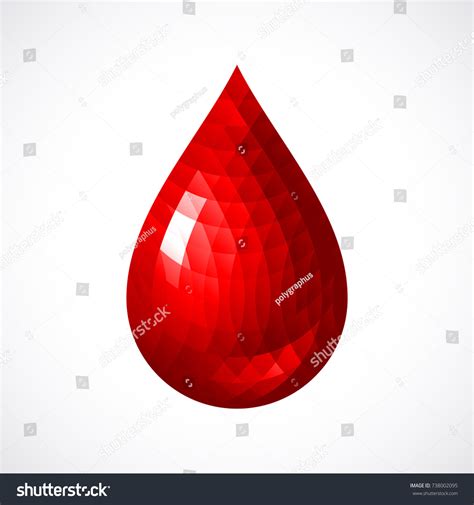 Red Blood Drop Icon Eps8 Stock Vector Royalty Free 738002095