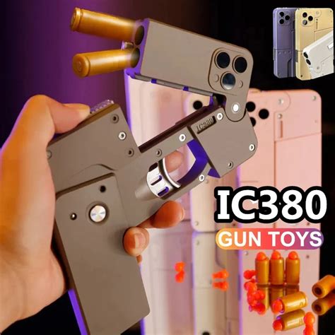 Folding Gun IC380 Toys Pistol Mobile Phone Model Bullet Soft Ammo