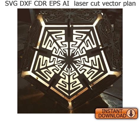 Dodecahedron Lamp Laser Cut Files Svg Dxf Cdr Vector Plans Files